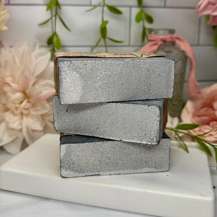 Charcoal Black - Shea Butter Soap with Lavender, Tea Tree & Bentonite Clay | Detoxifying, Oil Control, Clear Pores, Antibacterial
