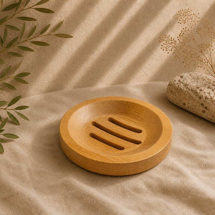 Compact Bamboo Soap Tray | Small Soap Dish