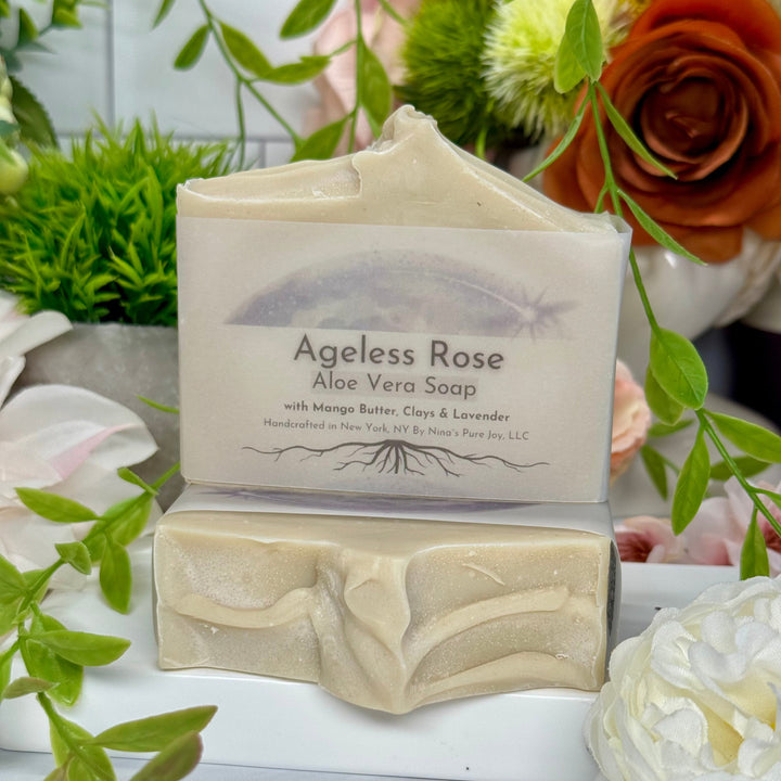 Ageless Rose  - Aloe Vera Facial Bar with Mango Butter, Clays & Lavender