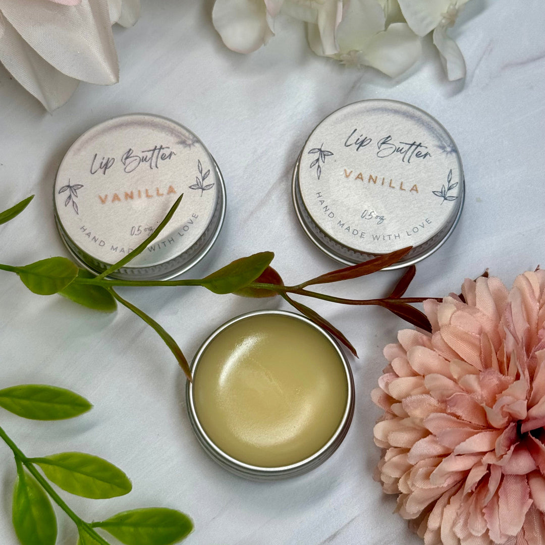 Lip Butter - with Beeswax, Shea Butter, Vitamin E & Jojoba Oil, for Dry & Chapped Lips,