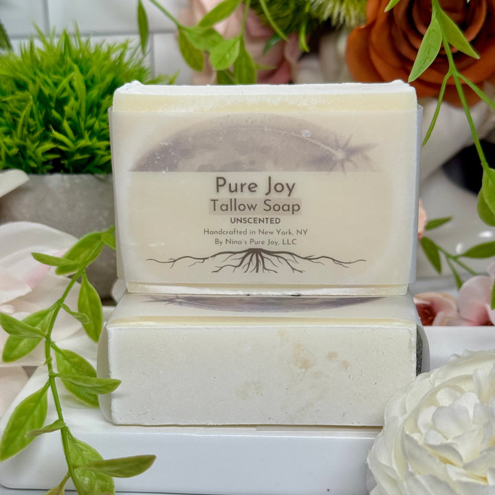 Pure Joy - Tallow Soap, Unscented; Eczema, Psoriasis, Sensitive Skin, Acne, Aging, Hives