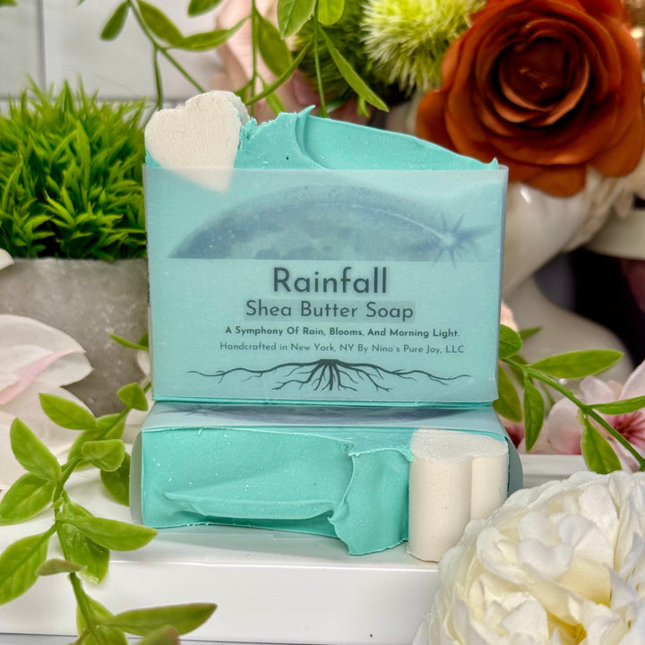Orange, Peony, Jasmine - Shea Butter Artisan Soap | Rainfall - A Symphony Of Rain, Blooms, And Morning Light.