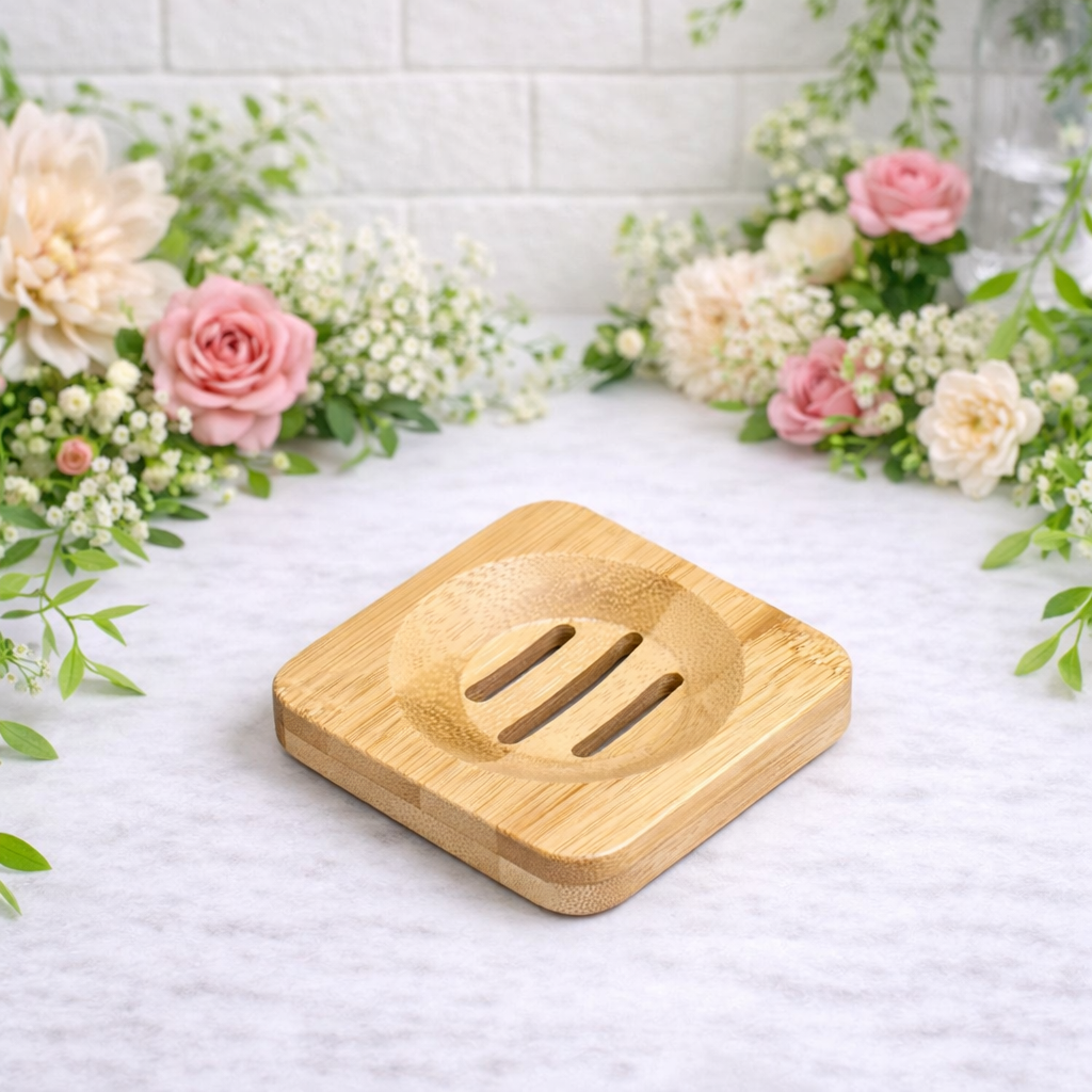 Compact Bamboo Soap Tray | Small Soap Dish