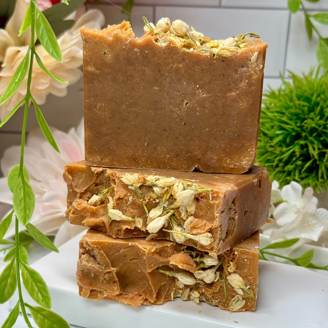 Oatmeal & Lavender - Exfoliation Scrub Bar with Turmeric, Honey, Shea Butter & Clays
