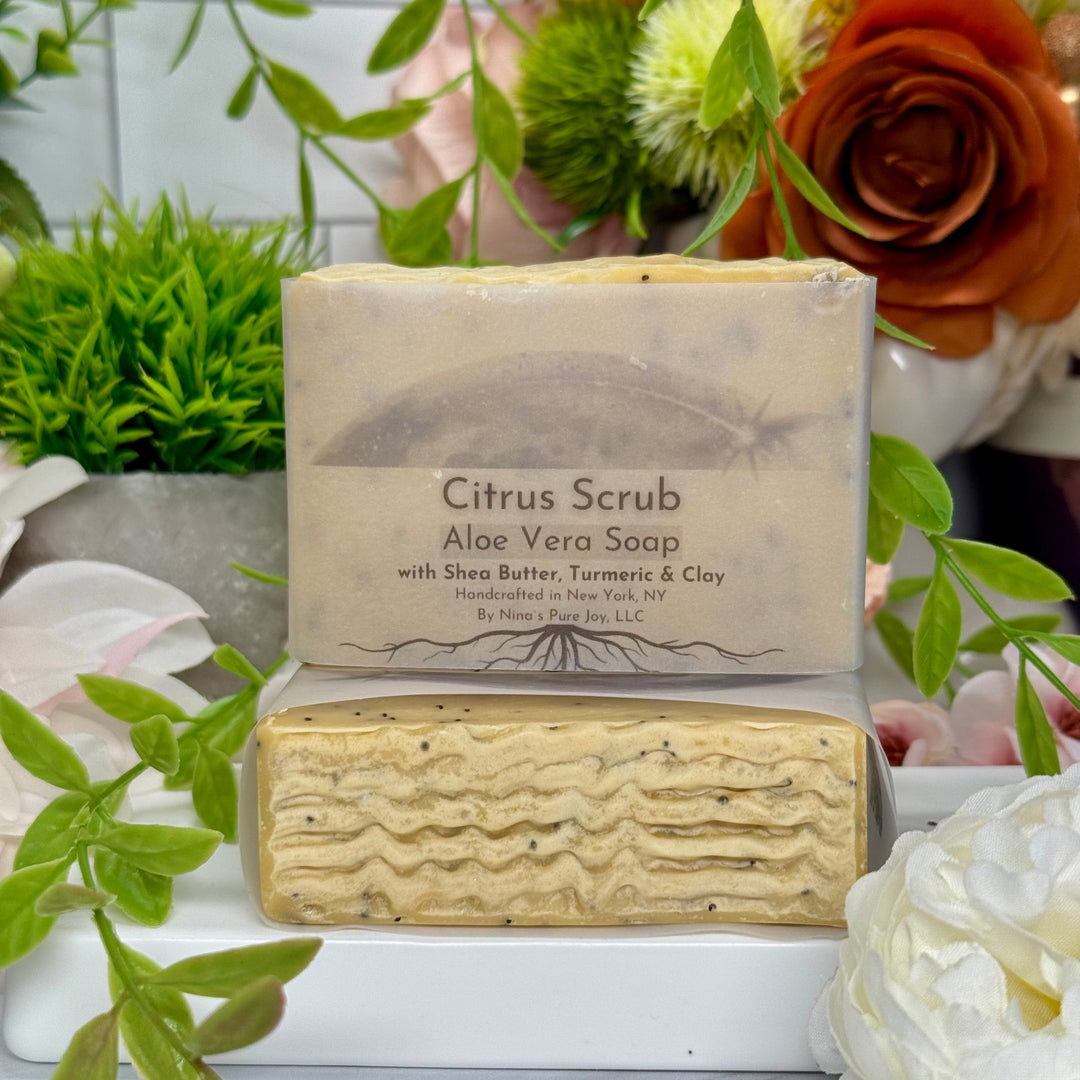 Citrus Scrub - Aloe Vera Soap with Shea Butter, Turmeric & Clay
