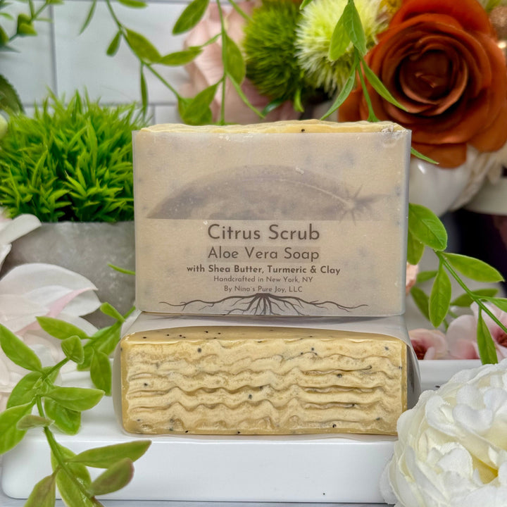 Citrus Scrub - Aloe Vera Soap with Shea Butter, Turmeric & Clay