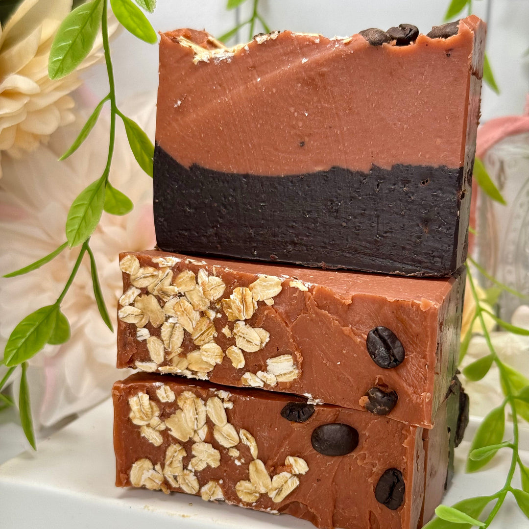 
Rose latte coffee oatmeal soap, coffee oatmeal scrub soap, shea butter coffee soap, handmade coffee oatmeal shea butter soap, exfoliating coffee oatmeal soap, moisturizing rose latte soap, nourishing coffee oatmeal scrub soap, natural coffee shea butter soap, hydrating oatmeal scrub soap, coffee shea butter artisan soap.