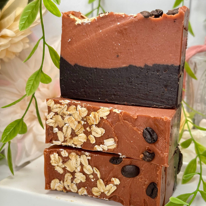 
Rose latte coffee oatmeal soap, coffee oatmeal scrub soap, shea butter coffee soap, handmade coffee oatmeal shea butter soap, exfoliating coffee oatmeal soap, moisturizing rose latte soap, nourishing coffee oatmeal scrub soap, natural coffee shea butter soap, hydrating oatmeal scrub soap, coffee shea butter artisan soap.