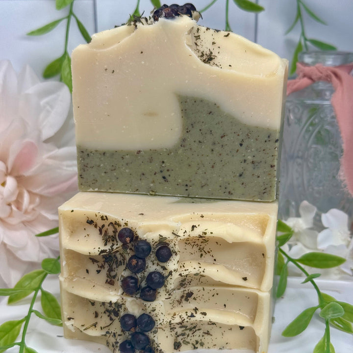 Rosemary Juniper shampoo bar, rosemary juniper body soap, coconut milk shampoo bar, cocoa butter body soap, handmade rosemary juniper shampoo bar, moisturizing rosemary juniper shampoo bar, nourishing coconut milk cocoa butter soap, natural rosemary juniper shampoo, hydrating rosemary juniper body soap, coconut milk cocoa butter soap.