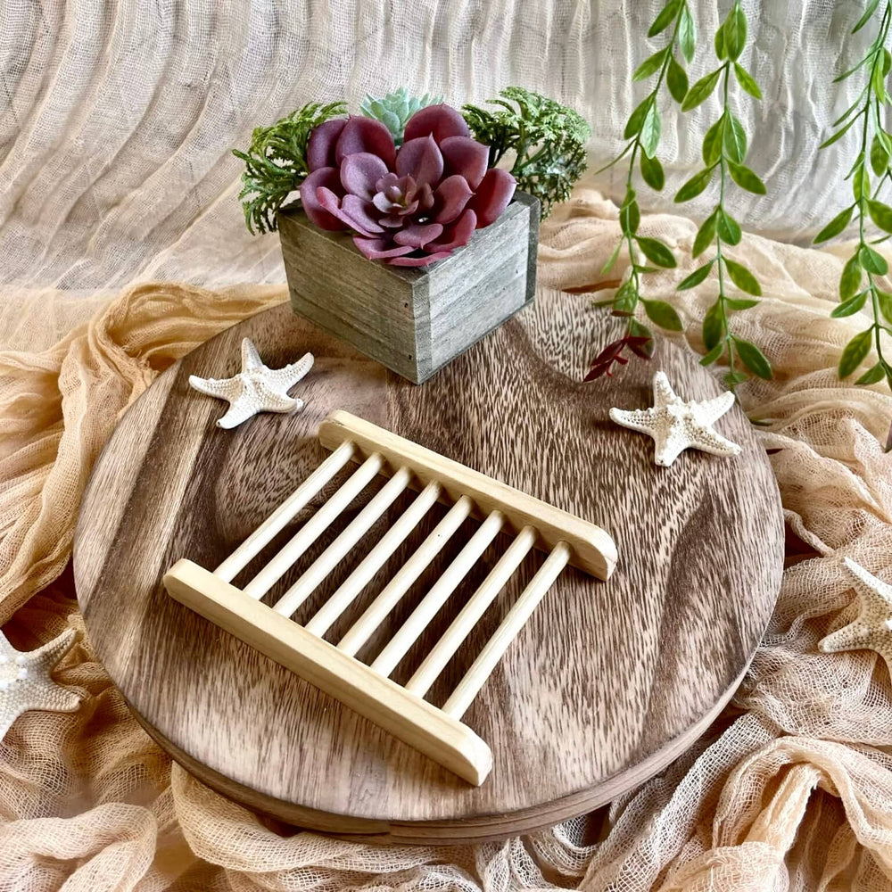 Bamboo Wood Soap Dish - Nina's Pure Joy