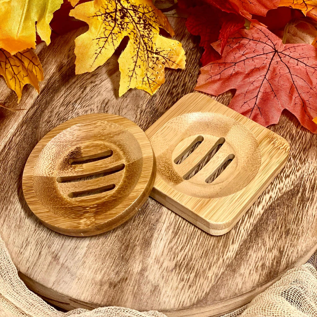 Compact Bamboo Soap Tray | Small Soap Dish - Nina's Pure Joy