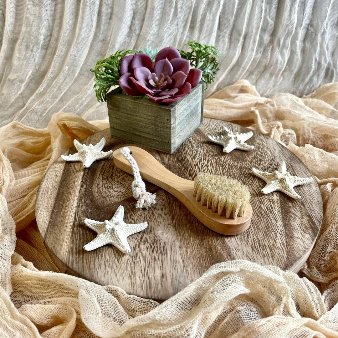 Natural Boar Bristle Body Brush, Exfoliating Face Brush - Nina's Pure Joy