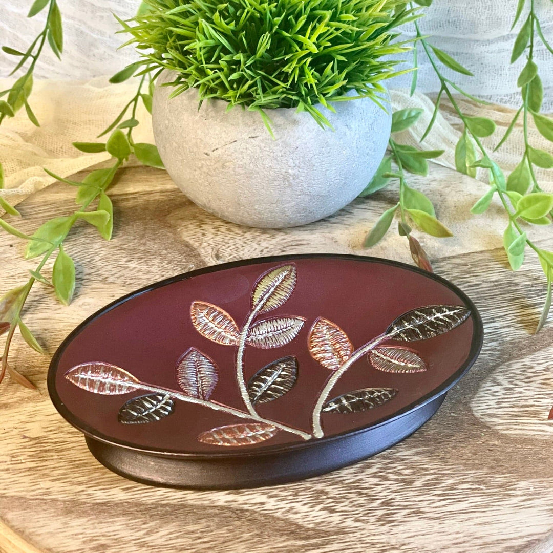 Burgundy Soap Dish - Nina's Pure Joy