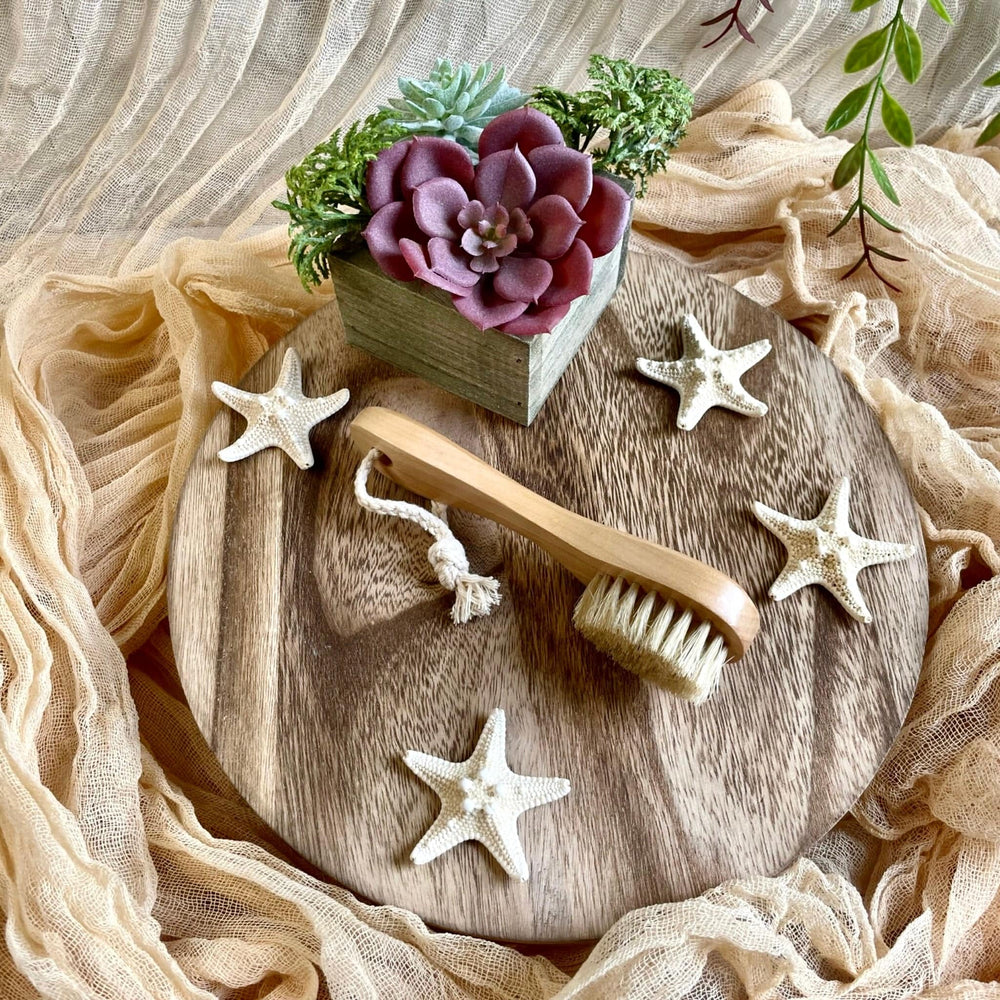 Natural Boar Bristle Body Brush, Exfoliating Face Brush - Nina's Pure Joy