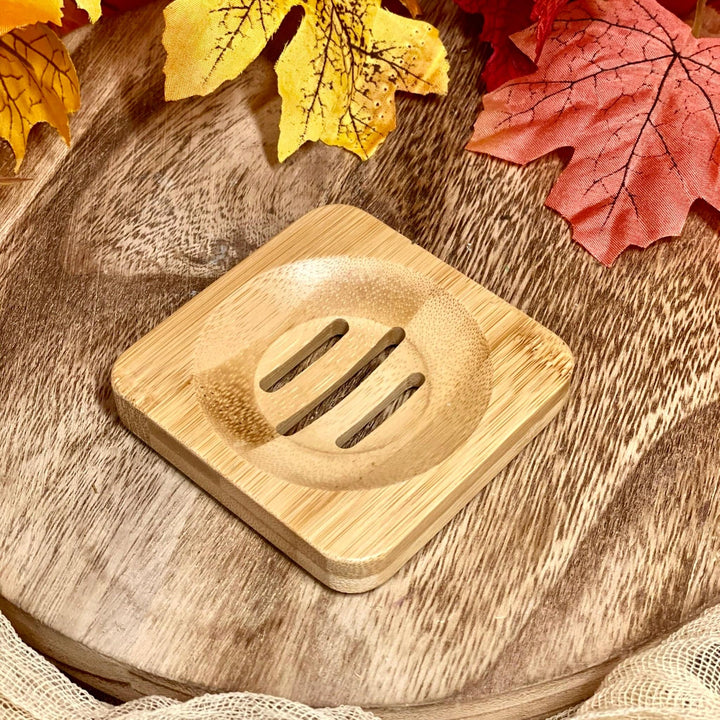 Compact Bamboo Soap Tray | Small Soap Dish - Nina's Pure Joy