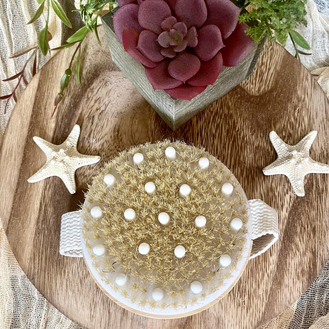 Dry Body Brush Wood Frame & Boar Hair - Nina's Pure Joy