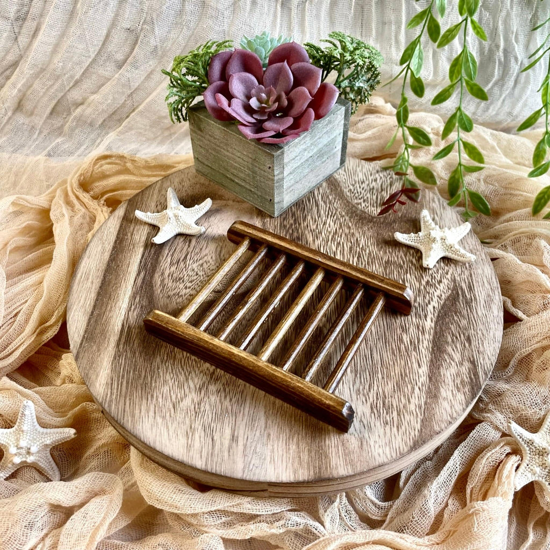 Bamboo Wood Soap Dish - Nina's Pure Joy